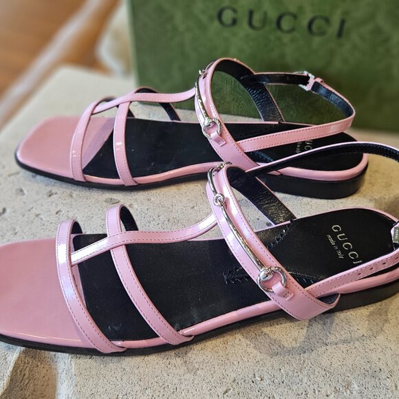 Gucci Horsebit Strap Slingback Sandal 776648 CLG00 - 5911 Light Pink Leather - Picture 4 of 9